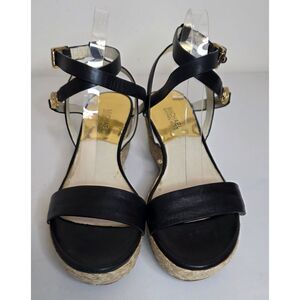 Michael Kors Jalita Charm Platform Wedge Black Size 9